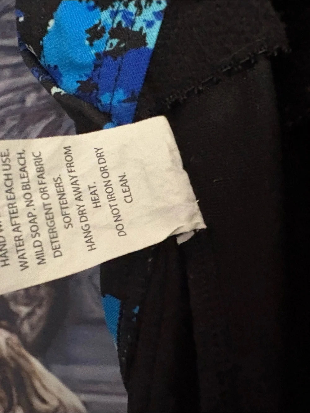 Blue Abstract Print One-Piece Swimsuit - Picture 6 of 10